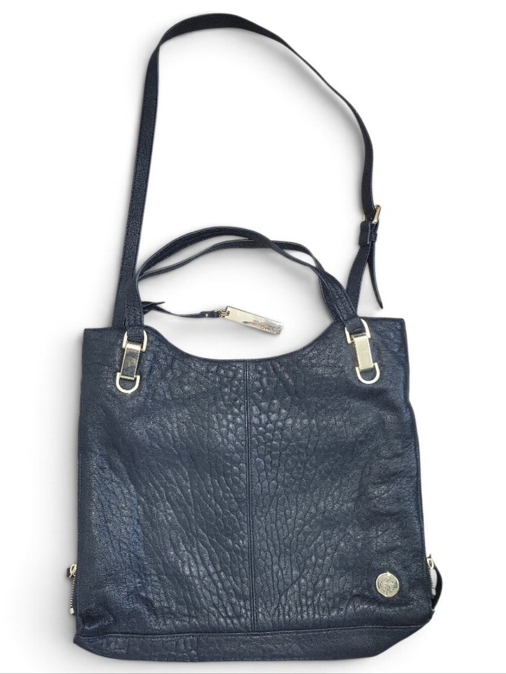 Like New Vince Camuto  Pebbled Black Leather Tote/ Shoulder Bag